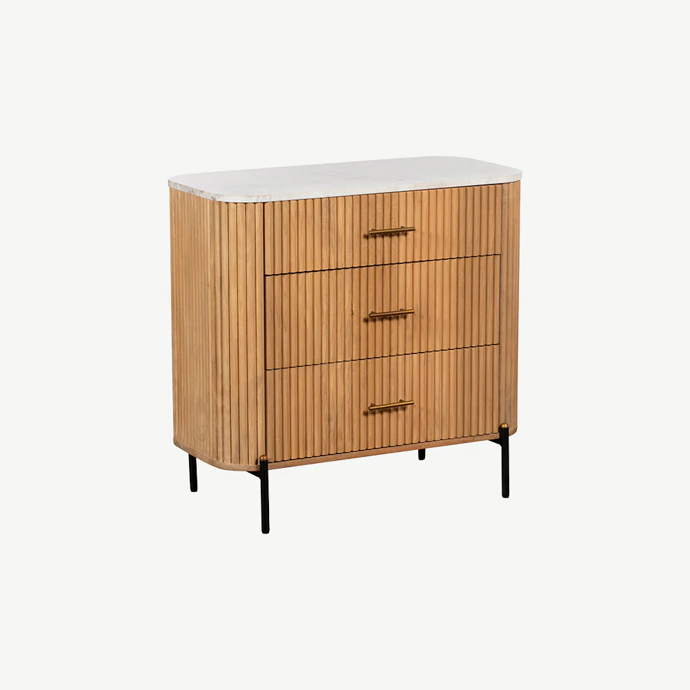 Java 3 Drawer Bedside Chest - Image 3