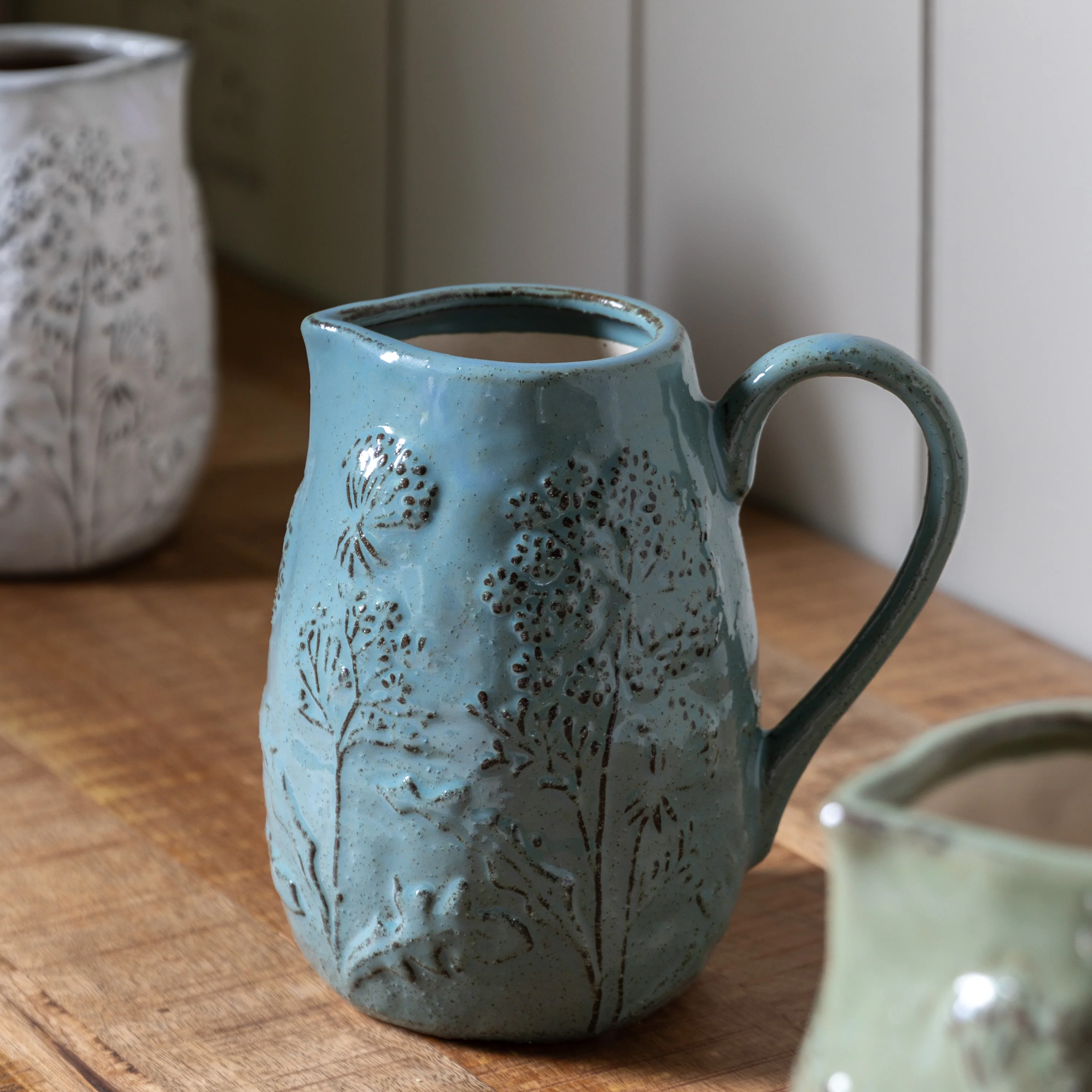 Meadow Embossed Ceramic Jug