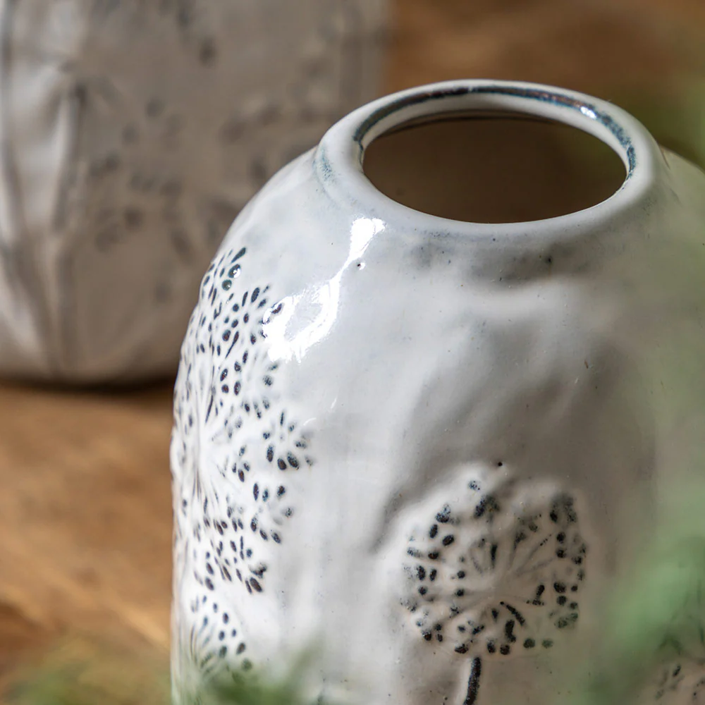 Meadow Embossed Ceramic Vase - Image 4