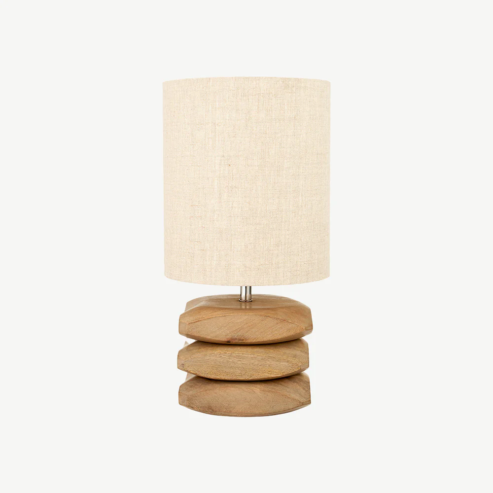 Natural Mango Wood 3 Pebble Table Lamp - Image 2