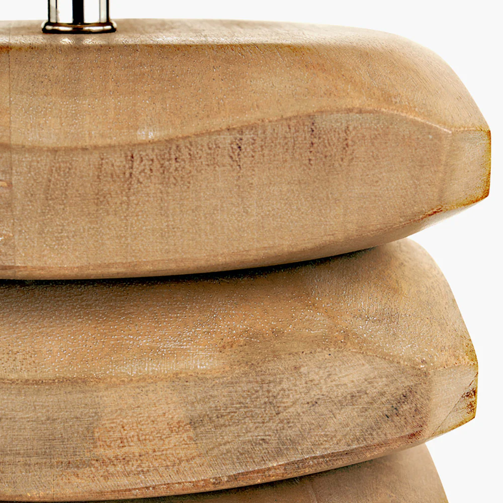 Natural Mango Wood 3 Pebble Table Lamp - Image 4