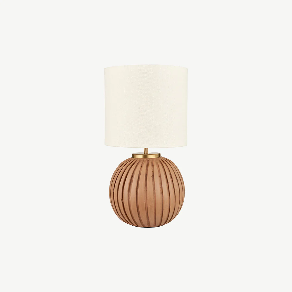 Natural Terracotta Textured Ball Table Lamp - Image 7