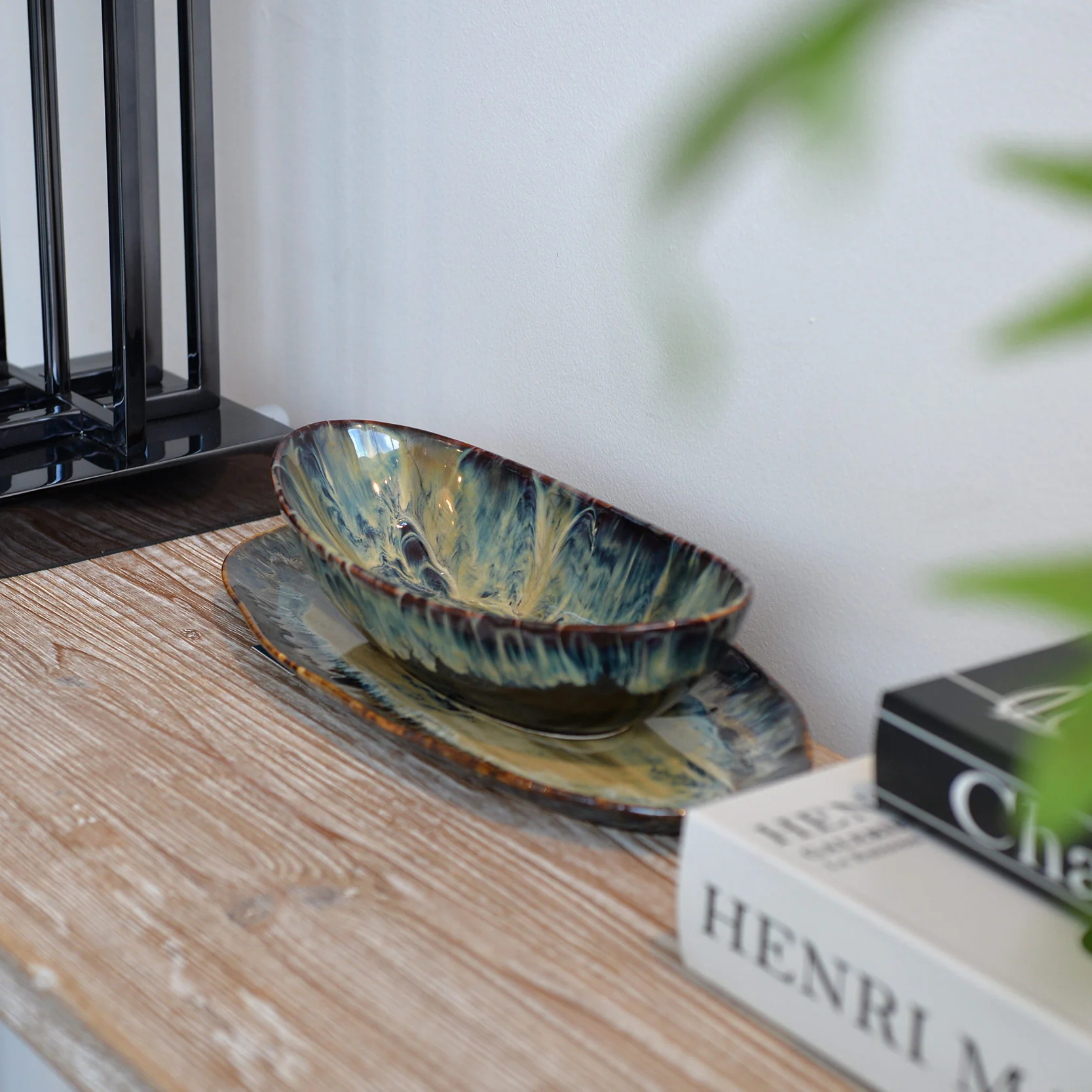 Ocean Glazed Oval Bowl - Image 3