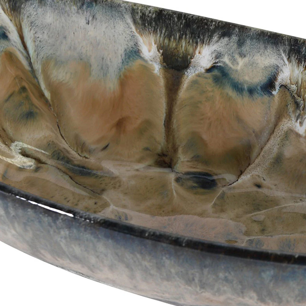Ocean Glazed Oval Bowl - Image 4