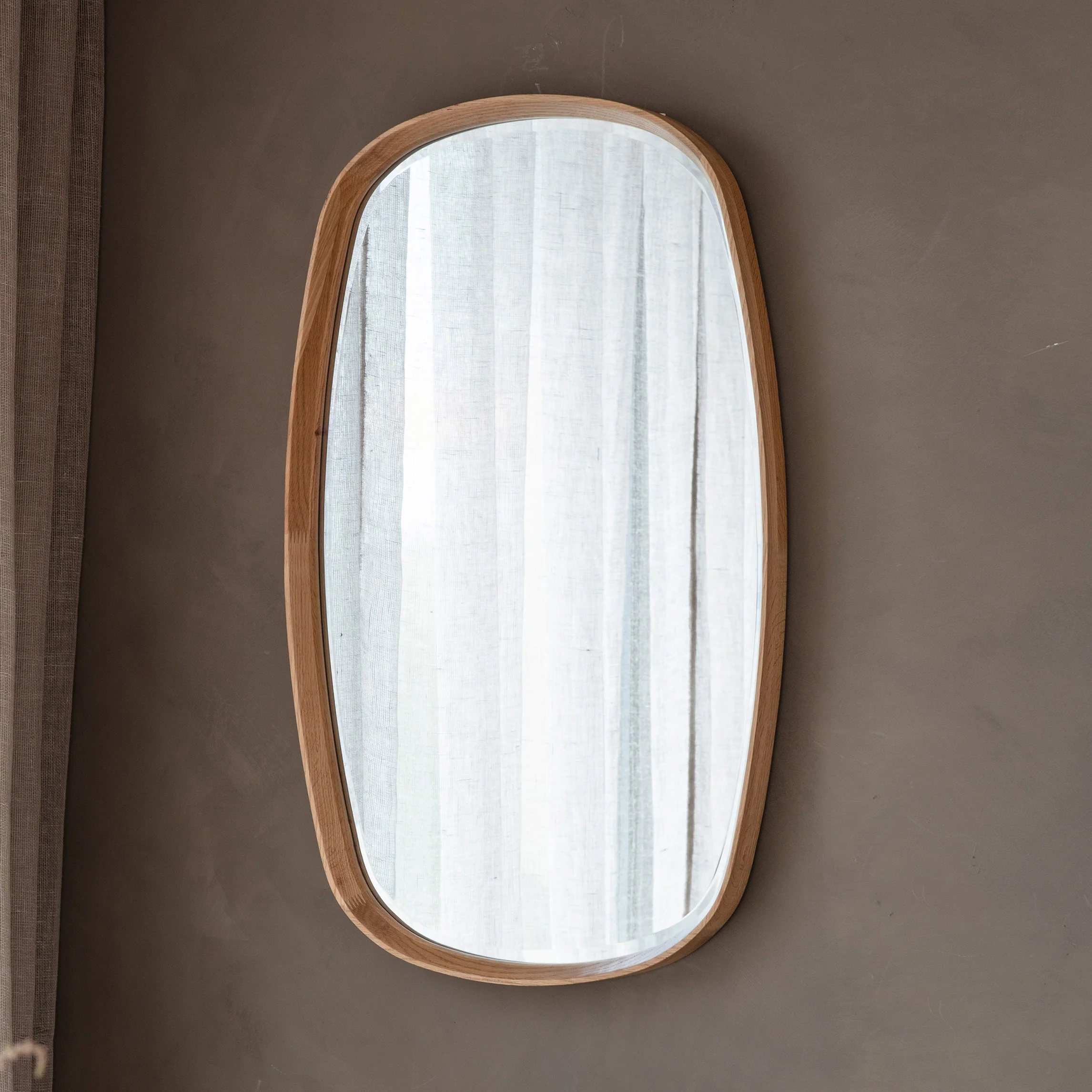 Warsaw Oval Oak Mirror