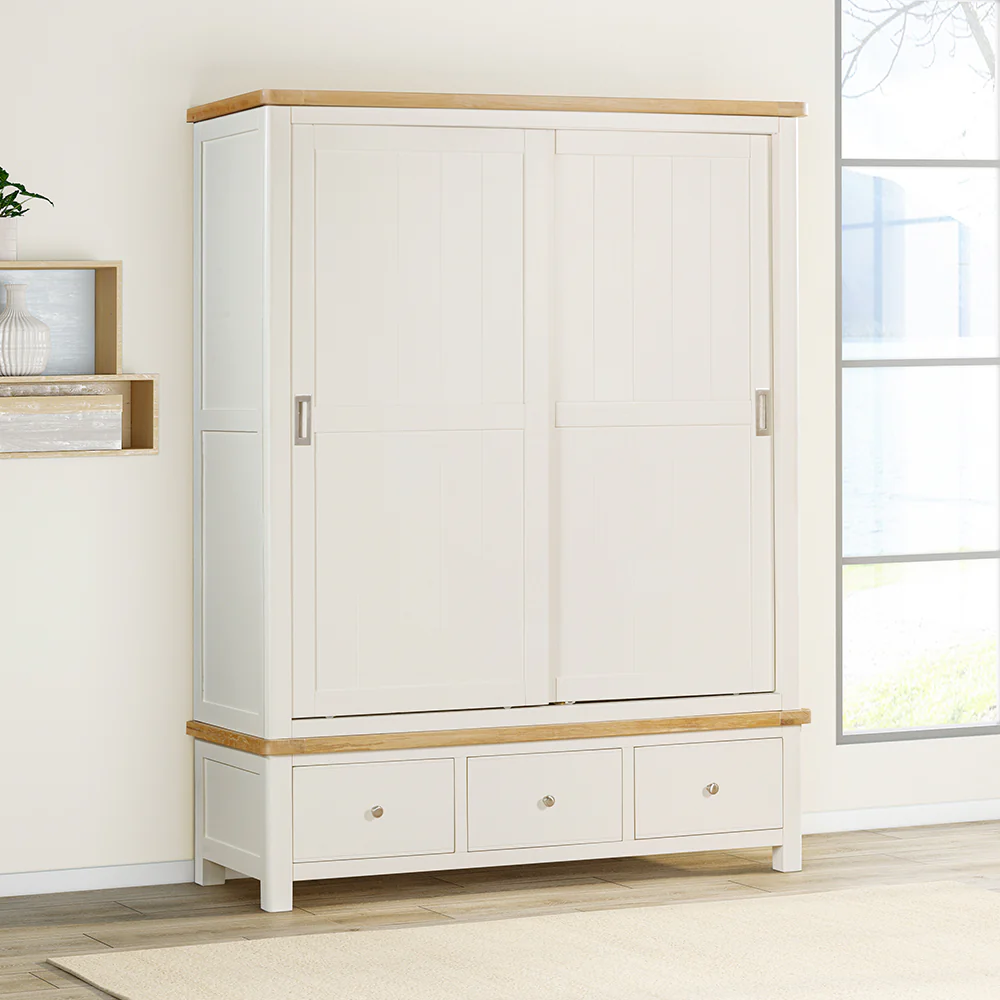 Rutland Painted 3 Drawer Wardrobe