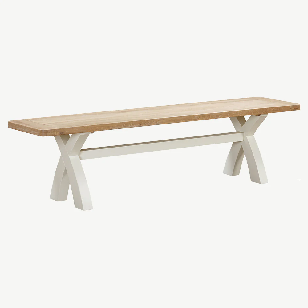 Rutland Painted Cross Leg Bench - Image 2