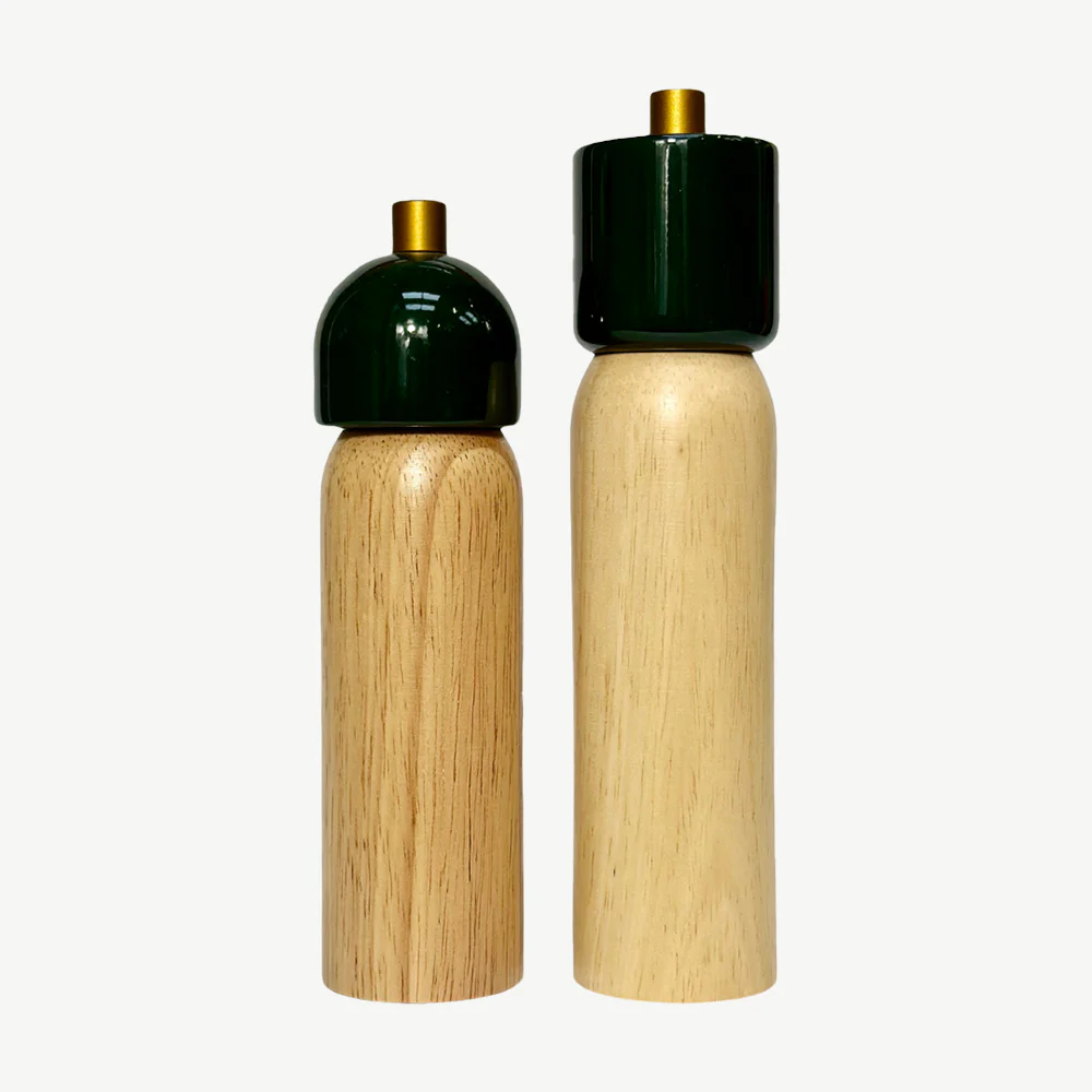 Salt & Pepper Grinder Green & Gold -  Individual Piece - Image 2