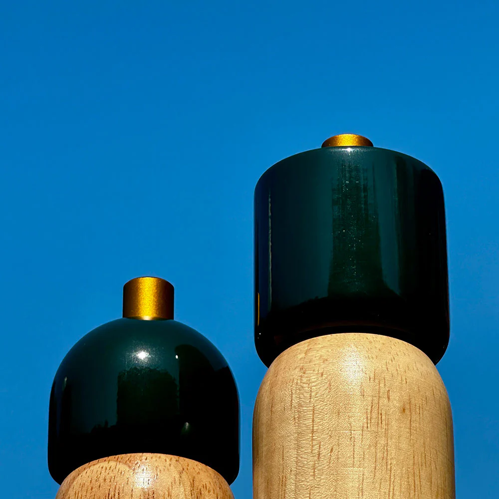 Salt & Pepper Grinder Green & Gold -  Individual Piece - Image 3