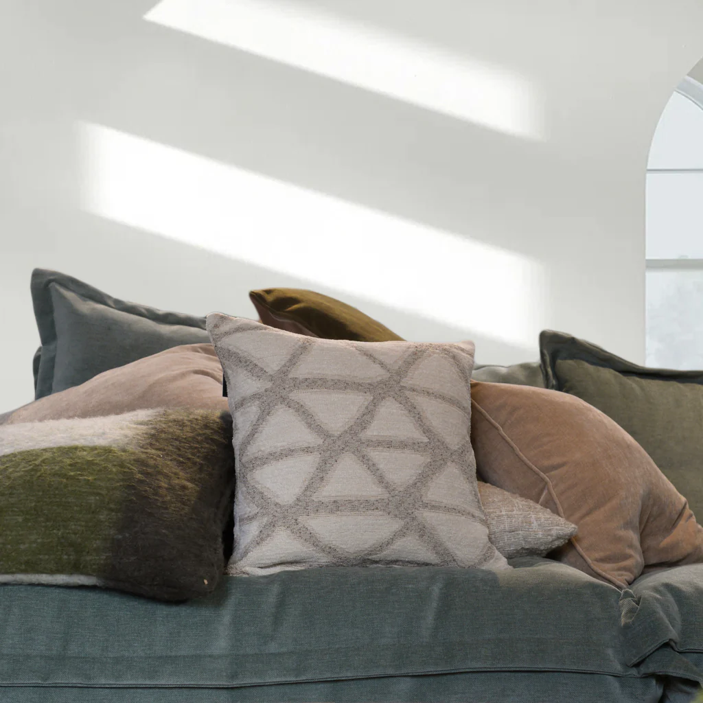 Sand & Cream Triangle Wave Cushion