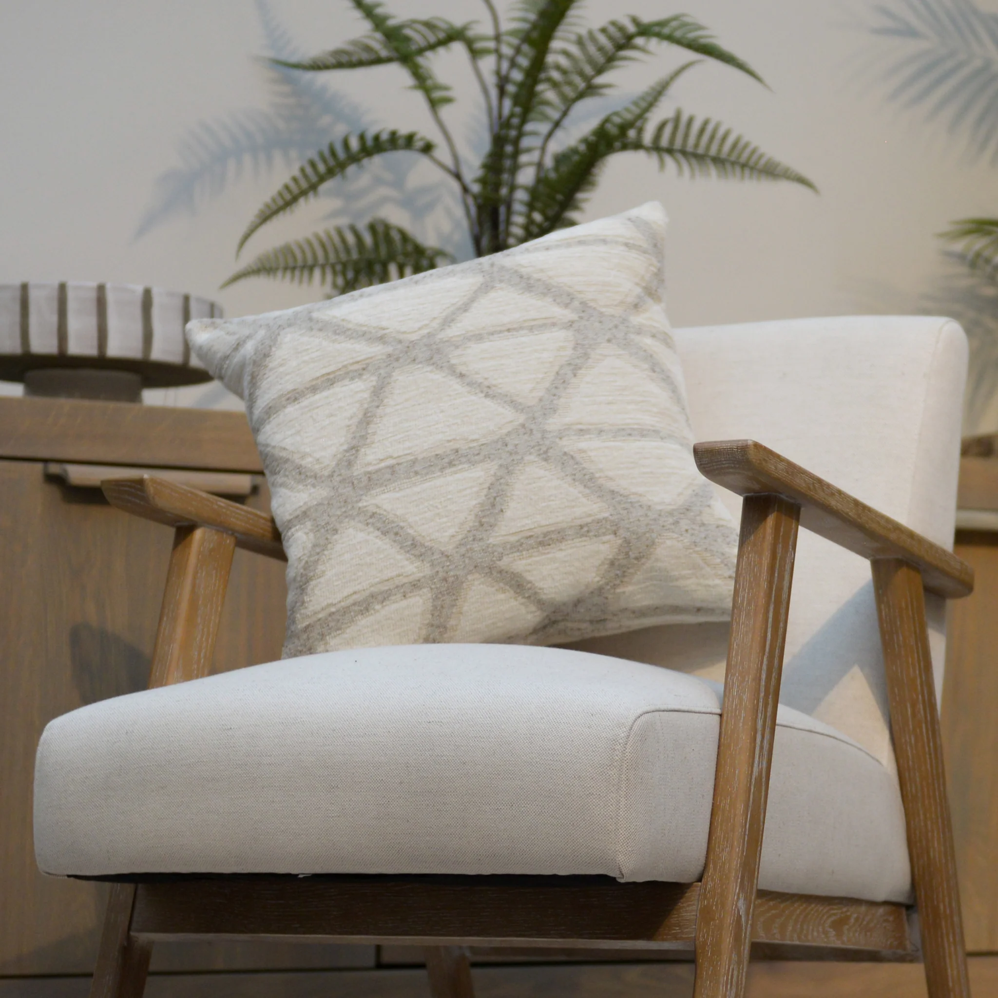 Sand & Cream Triangle Wave Cushion - Image 2