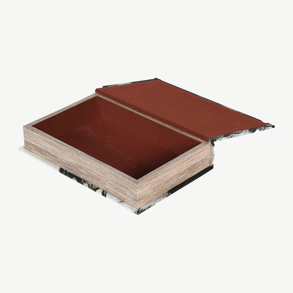 Set of 2 Black Marble Effect Book Boxes - Image 8