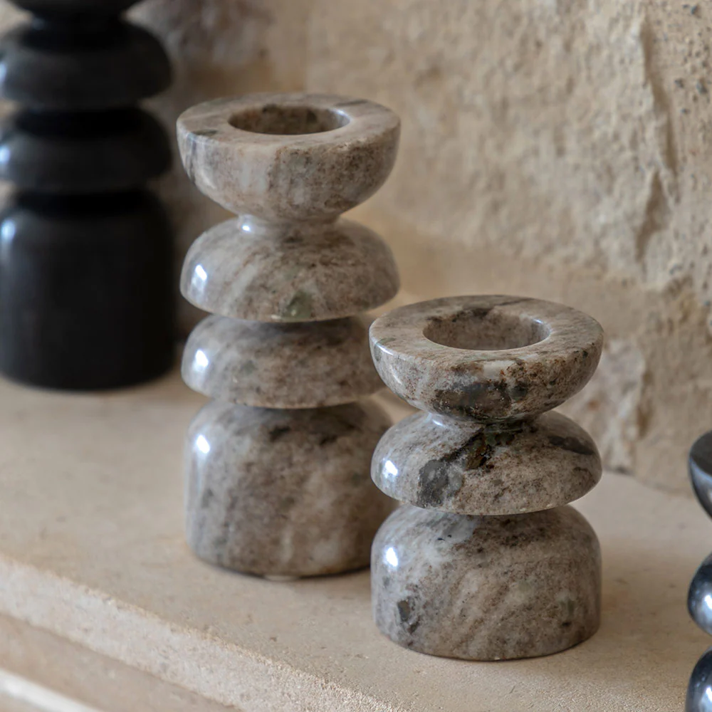 Set of 2 Marble Candlesticks - Image 5