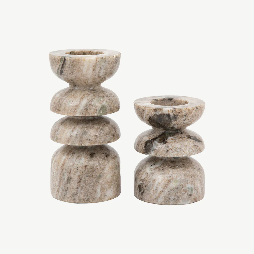 Set of 2 Marble Candlesticks - Image 7