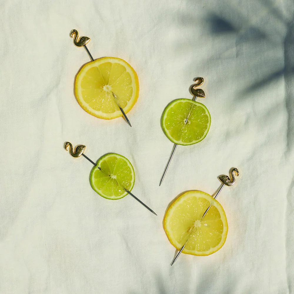 Set Of 4 Flamingo Cocktail Picks - Image 2