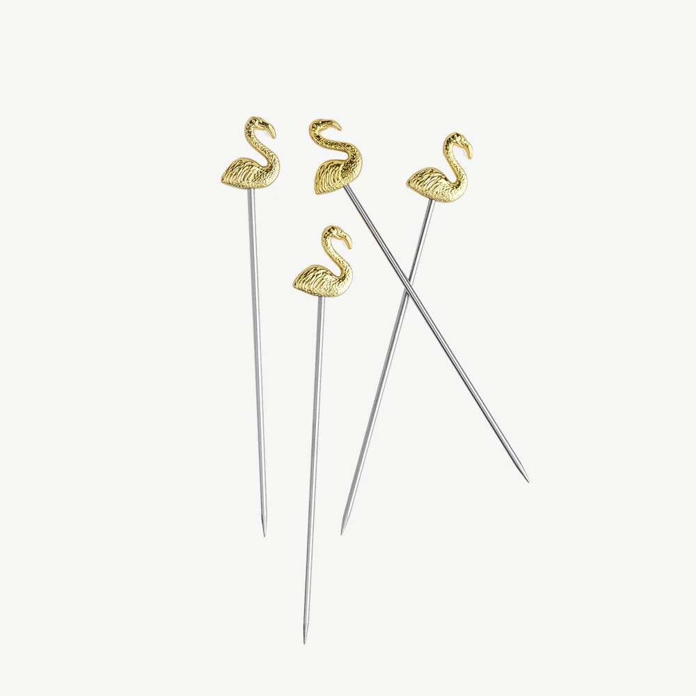 Set Of 4 Flamingo Cocktail Picks - Image 4
