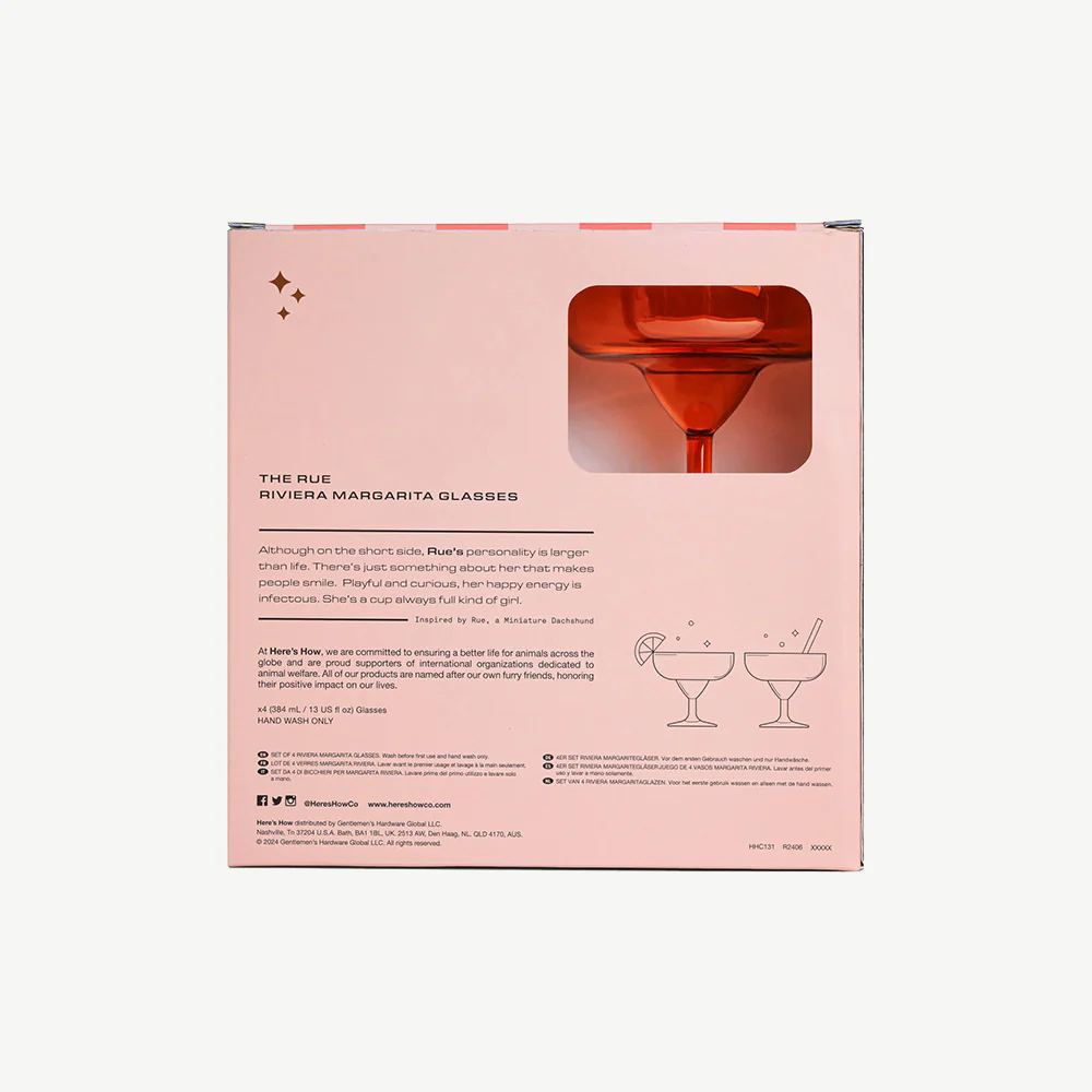 Set Of 4 Orange Margarita Glass - Image 3