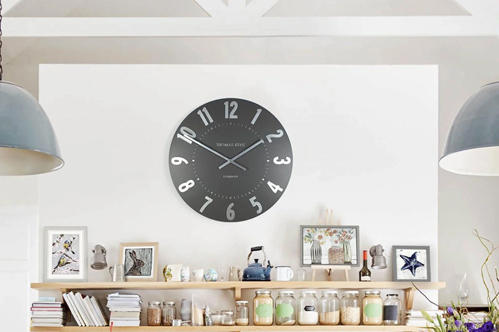 20" Silver Graphite Mulberry Wall Clock - Image 5