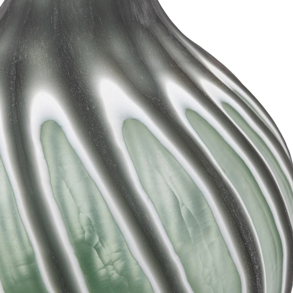 Swirl Hand Carved Glass Vase - Image 2