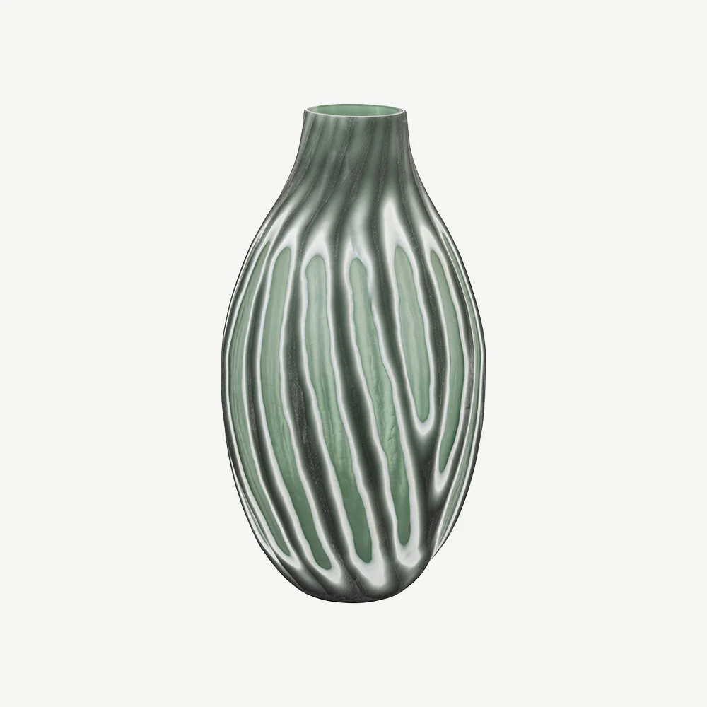 Swirl Hand Carved Glass Vase - Image 5