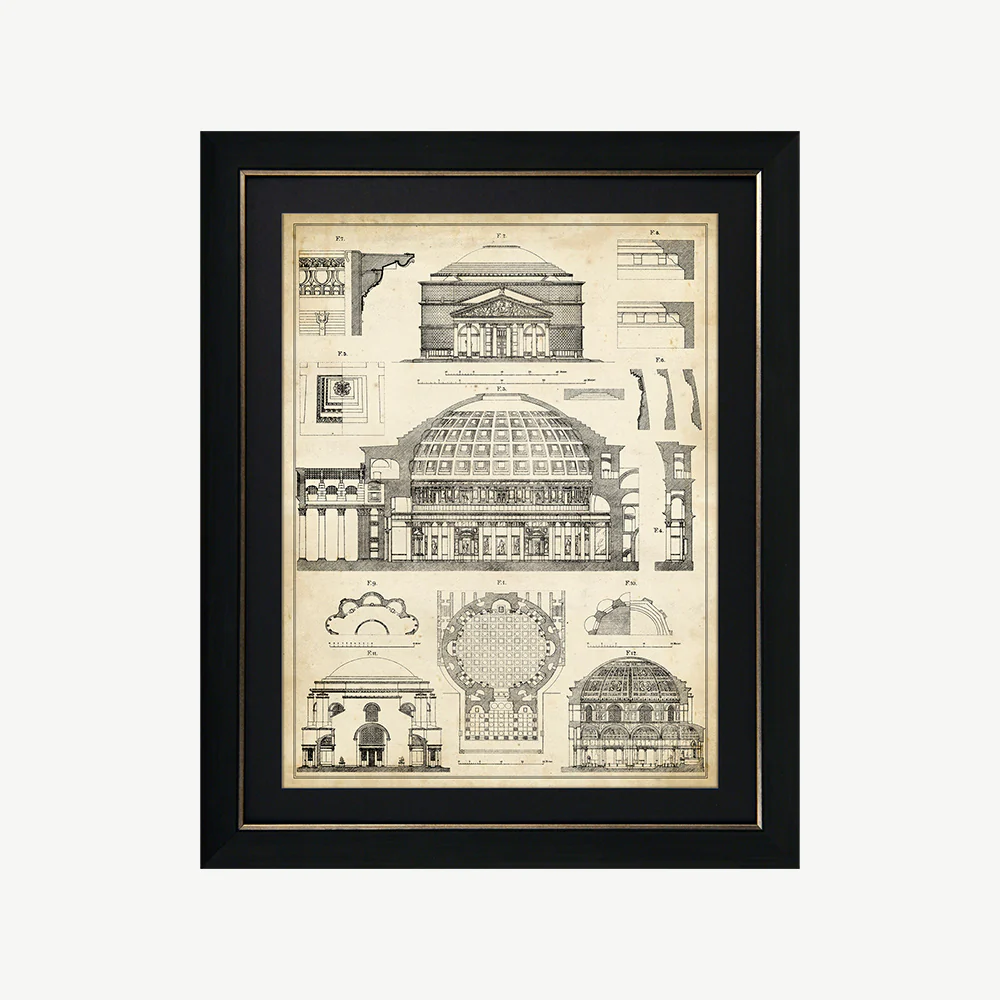 Vintage Architect Plans III Wall Art